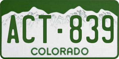 CO license plate ACT839