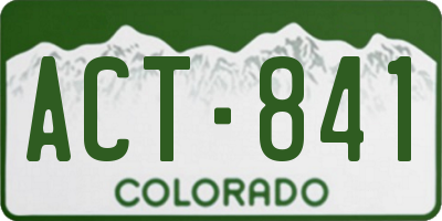 CO license plate ACT841