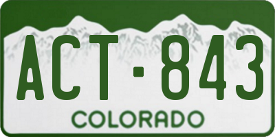 CO license plate ACT843