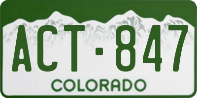 CO license plate ACT847