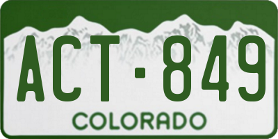 CO license plate ACT849