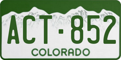 CO license plate ACT852
