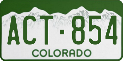 CO license plate ACT854
