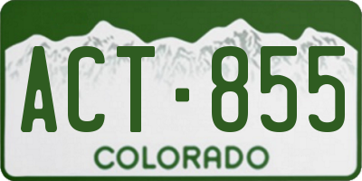 CO license plate ACT855