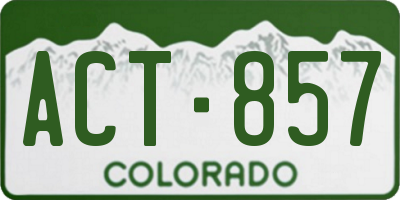 CO license plate ACT857