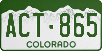 CO license plate ACT865