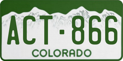 CO license plate ACT866