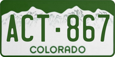CO license plate ACT867