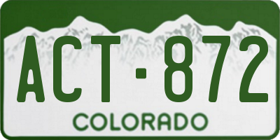 CO license plate ACT872