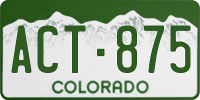 CO license plate ACT875