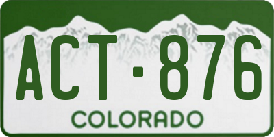 CO license plate ACT876