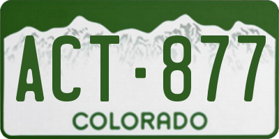 CO license plate ACT877