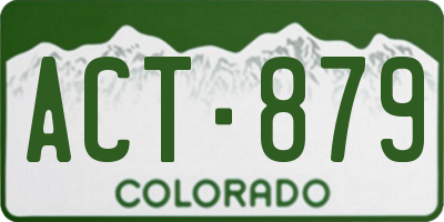 CO license plate ACT879