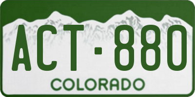 CO license plate ACT880