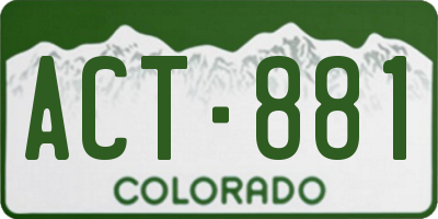 CO license plate ACT881