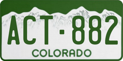 CO license plate ACT882
