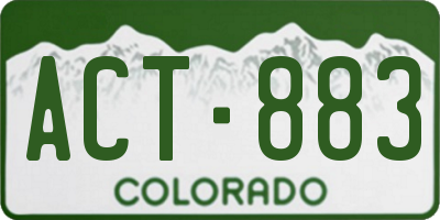 CO license plate ACT883