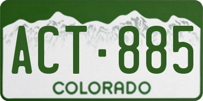 CO license plate ACT885