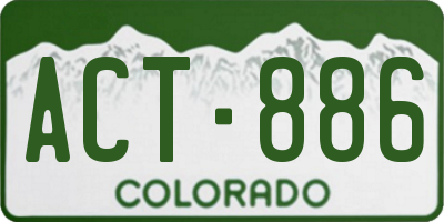 CO license plate ACT886