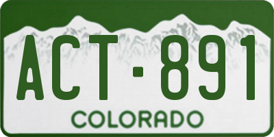 CO license plate ACT891