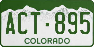 CO license plate ACT895