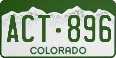 CO license plate ACT896