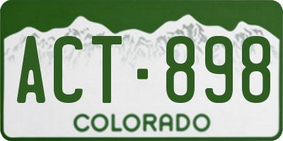 CO license plate ACT898