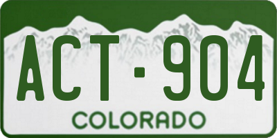 CO license plate ACT904
