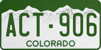 CO license plate ACT906