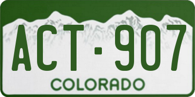 CO license plate ACT907