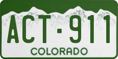 CO license plate ACT911