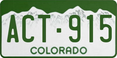 CO license plate ACT915