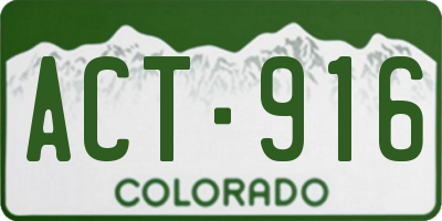 CO license plate ACT916