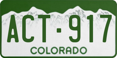 CO license plate ACT917