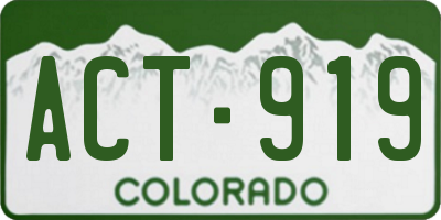 CO license plate ACT919
