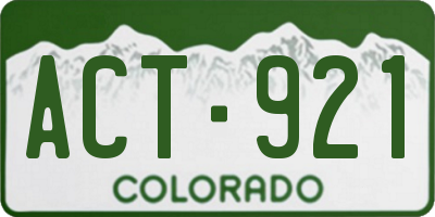CO license plate ACT921