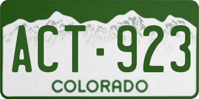 CO license plate ACT923