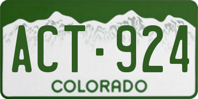 CO license plate ACT924