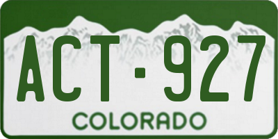 CO license plate ACT927
