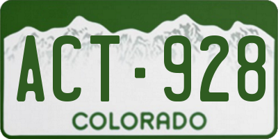 CO license plate ACT928