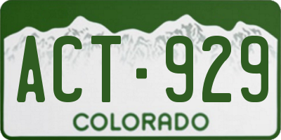 CO license plate ACT929