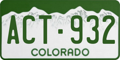 CO license plate ACT932