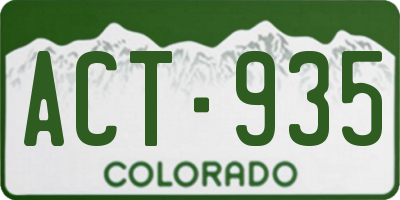 CO license plate ACT935
