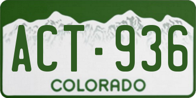 CO license plate ACT936