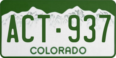 CO license plate ACT937