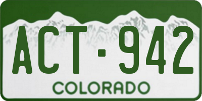 CO license plate ACT942