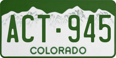 CO license plate ACT945