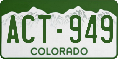 CO license plate ACT949