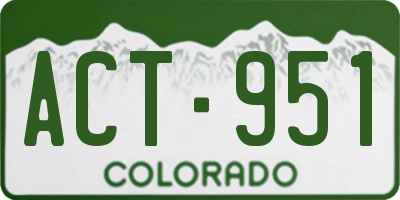 CO license plate ACT951
