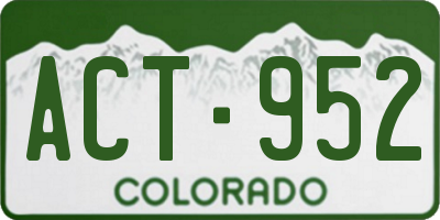 CO license plate ACT952